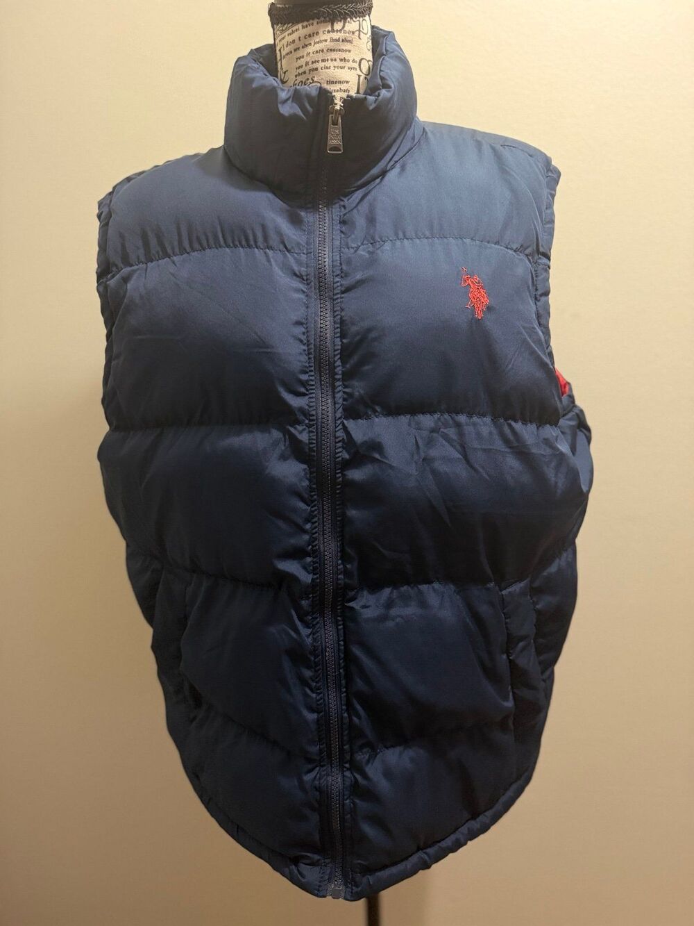 Vintage Preppy 90’s Normcore Athletic U.S. Polo Assn. Puffer Vest Navy XL